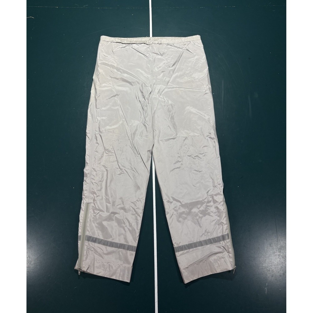 Vintage LL Bean Gore-Tex Stowaway Rain Pants Men's Large Silver Reflective 80s